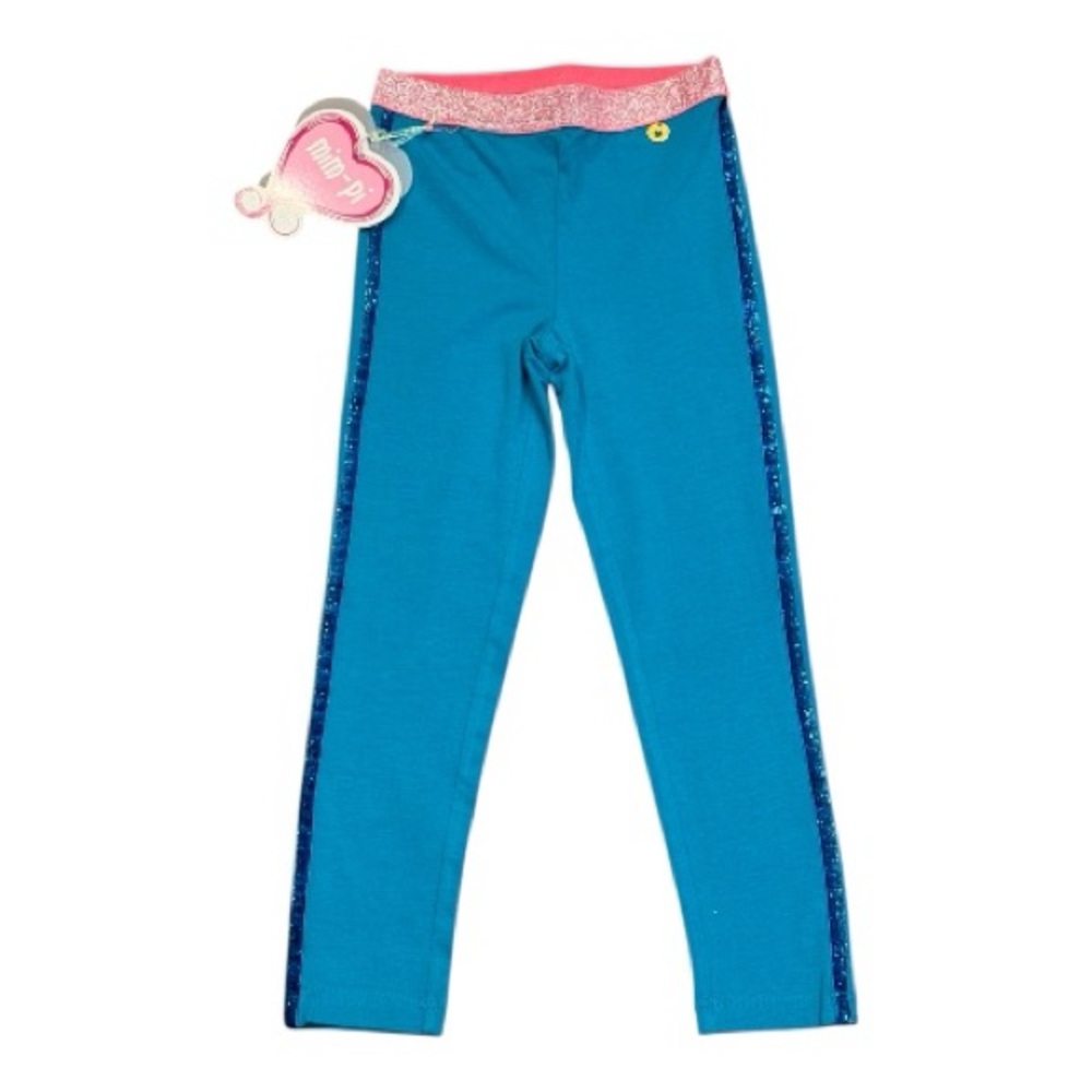 Mim-Pi aqua and pink leggings